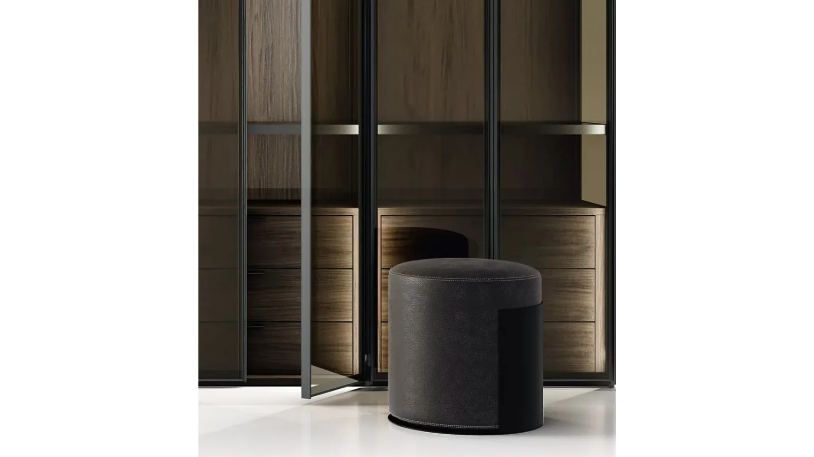 Pouf cilindrico Bellini in ecopelle di SantaLucia