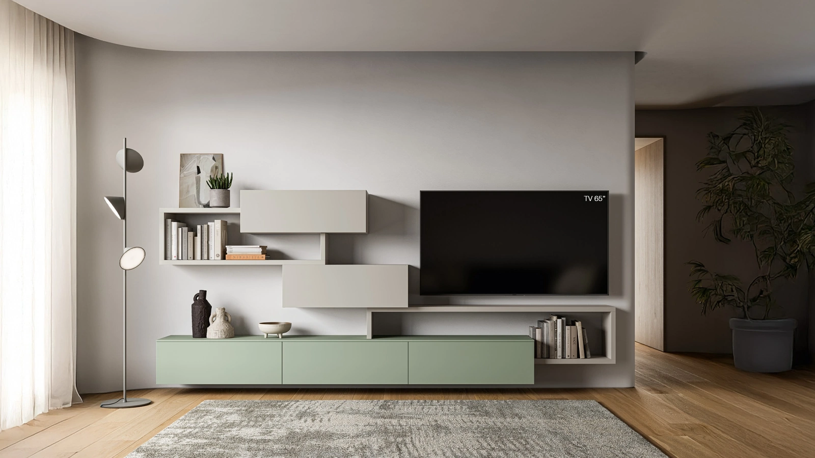 Parete Attrezzata Pratico PTG401 di SantaLucia