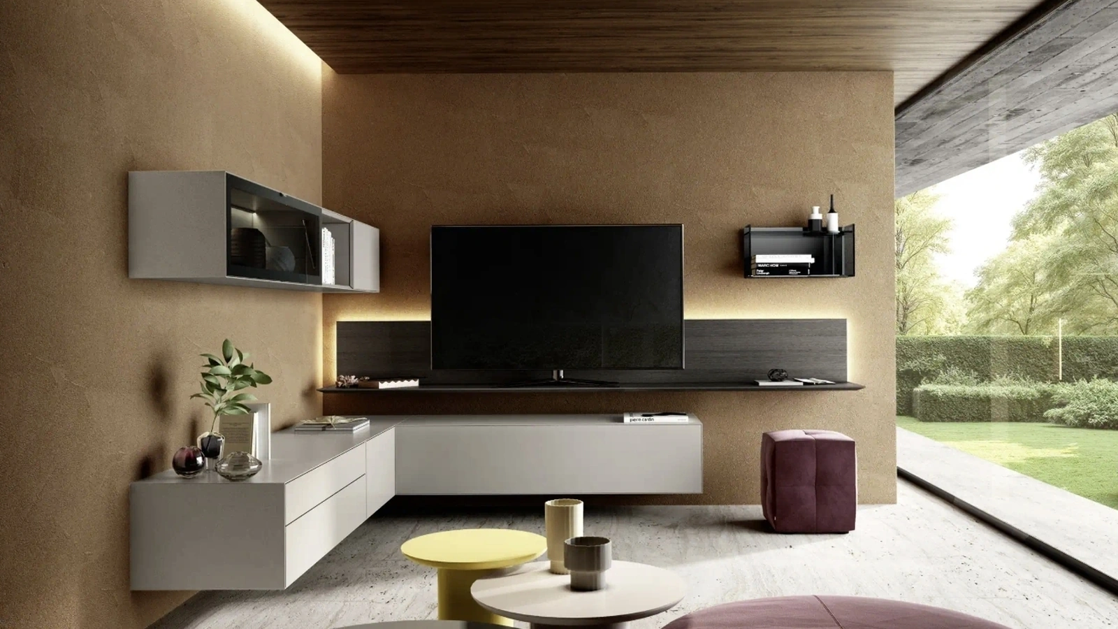 Parete Attrezzata angolare Domino 05 di Sangiacomo