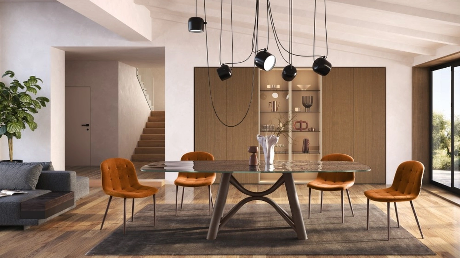 Tavolo Brooklin con top in vetro di Scavolini