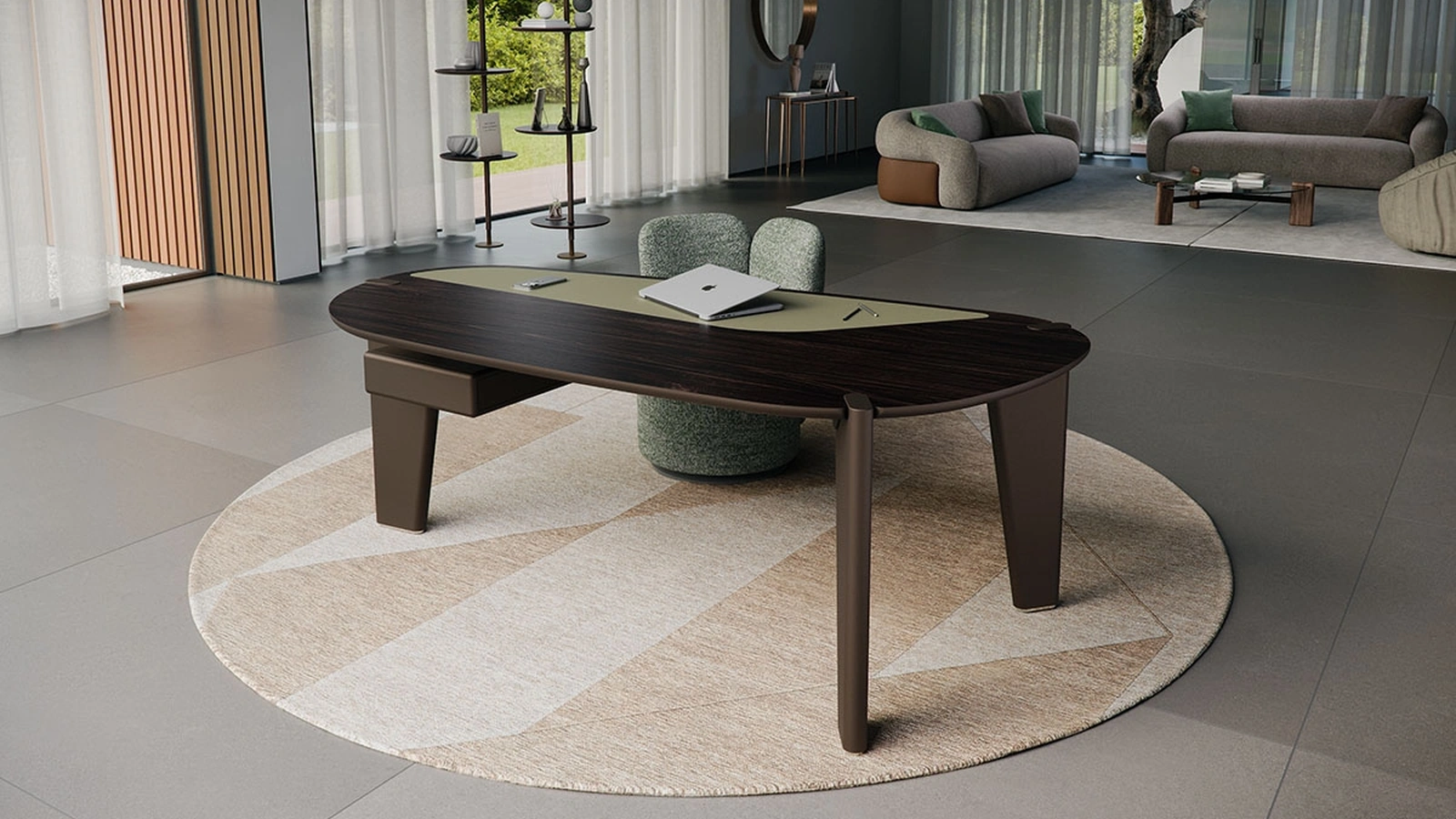 Scrivania direzionale di design in legno Boston di Cattelan Italia